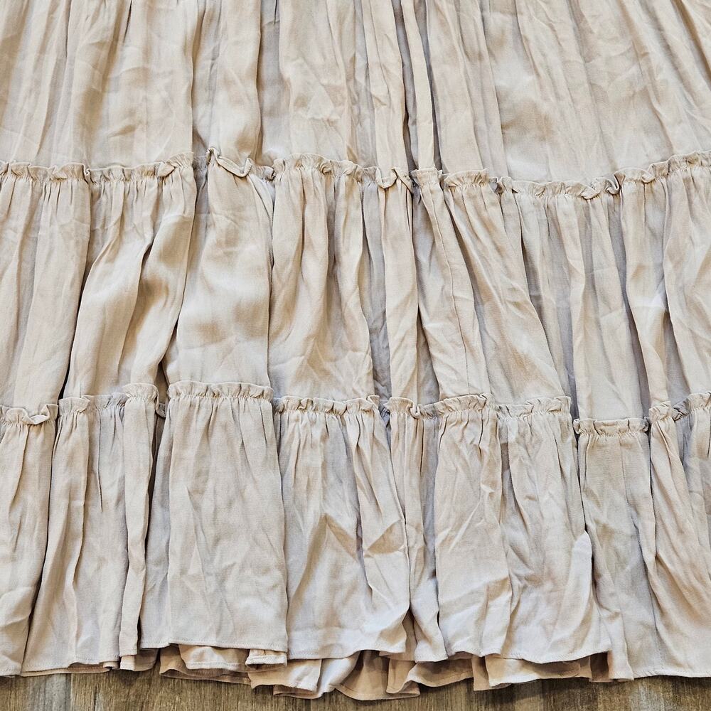 Love Bonito Dress Womens XS US 2 Tiered Maxi Bow Ribbon V Neck Nude Cream NEW - Picture 4 of 10